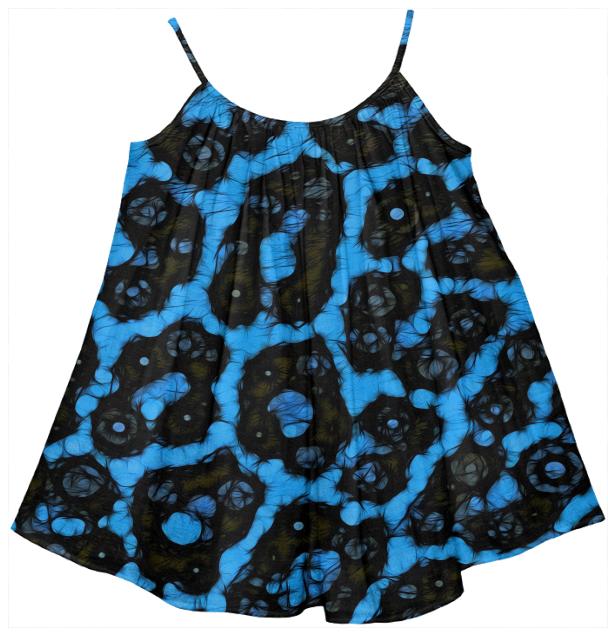 Bright Blue Cheetah Abstract Girl s Tent Dress