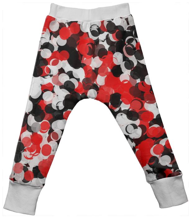 Red and Black Paint Ball Kids Drop Pants