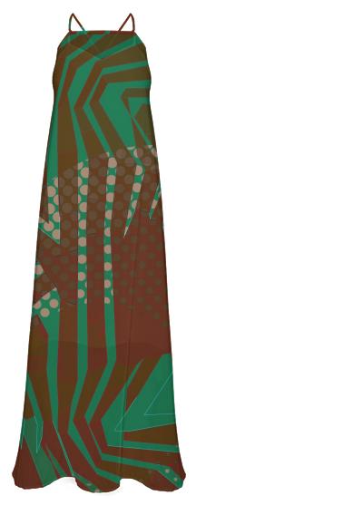 Beautiful Tribal Pattern Chiffon Maxi Dress