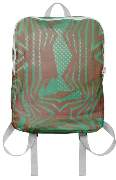 Green Burgundy Tribal Pattern Bookbag