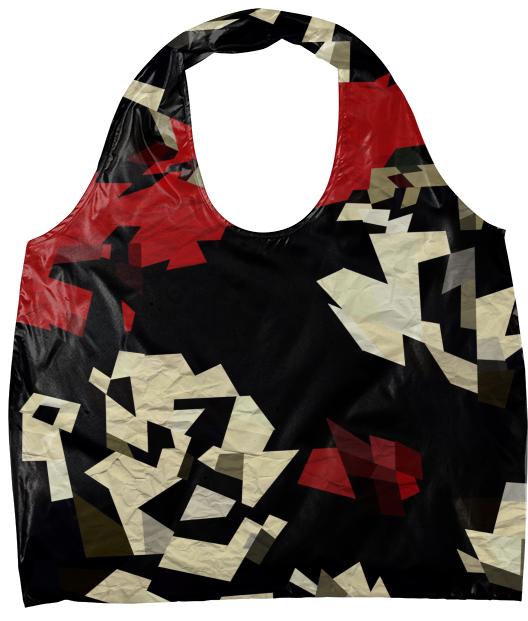Red Black Chopped Abstract Eco Tote
