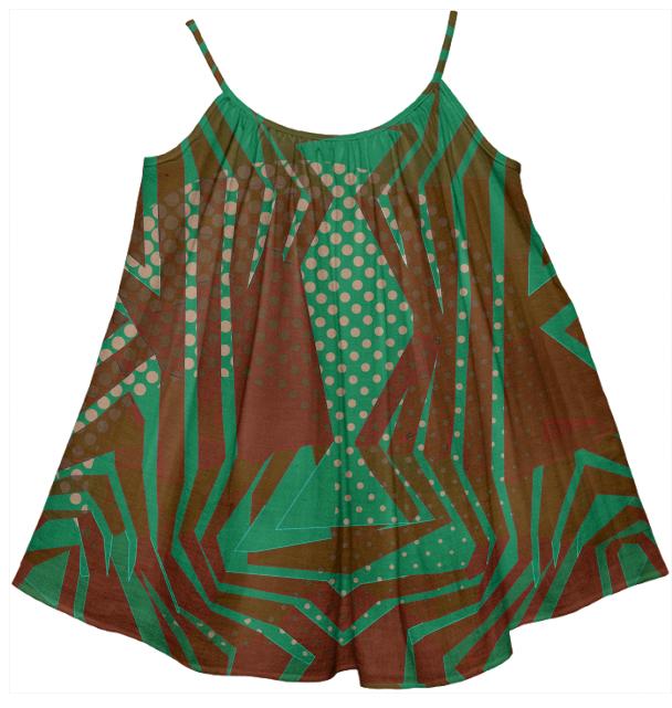 Green Burgundy Tribal Pattern Girl s Tent Dress