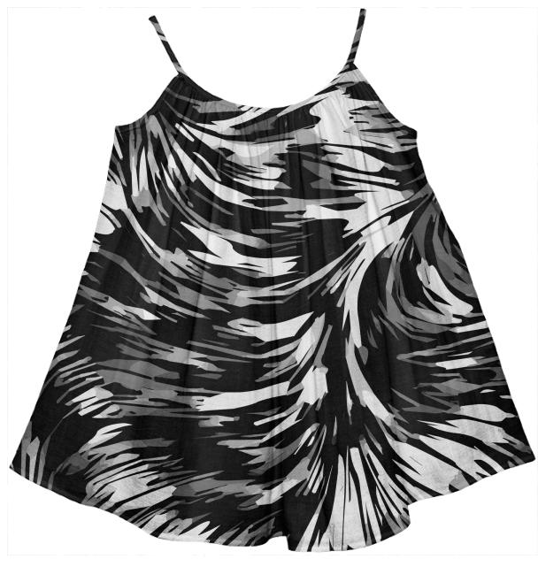 Black White Abstract Girl s Tent Dress