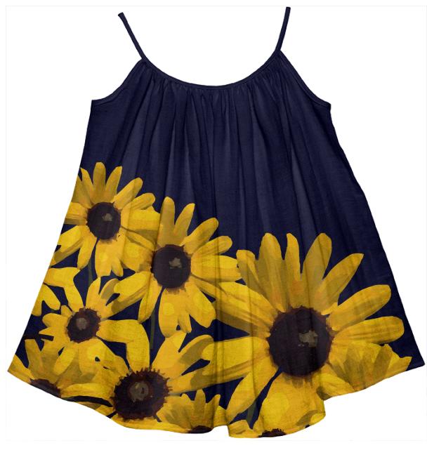 Beautiful Yellow Floral Girl s Tent Dress
