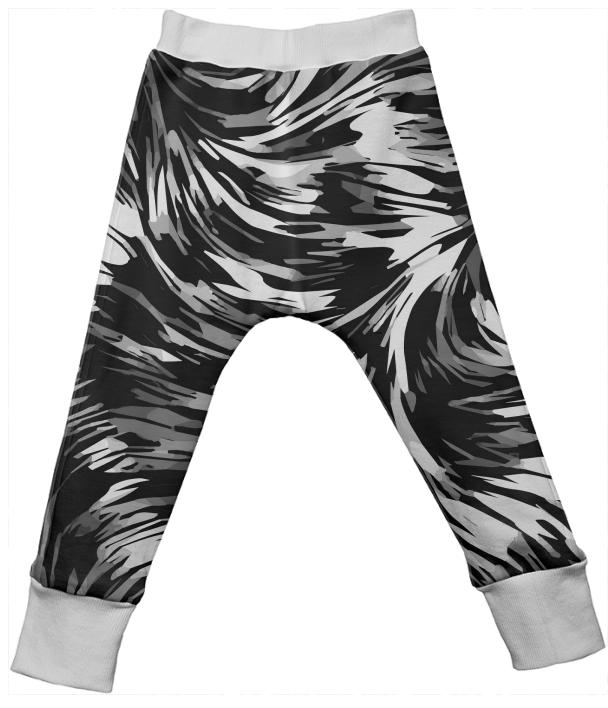 Black White Kid s Drop Pants