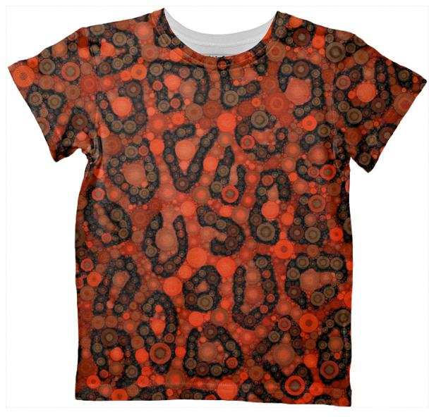 Florescent Orange Cheetah AOP Kid s Tee
