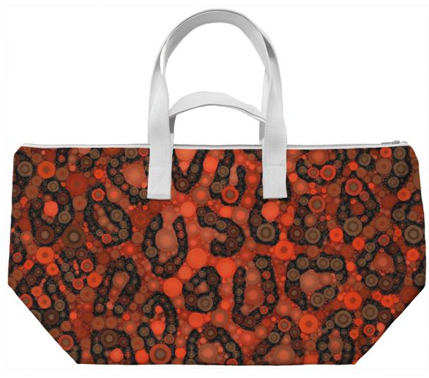 Florescent Orange Cheetah AOP Weekend Bag