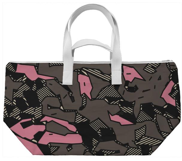 Pink Camouflage All Over Print Weekend Bag