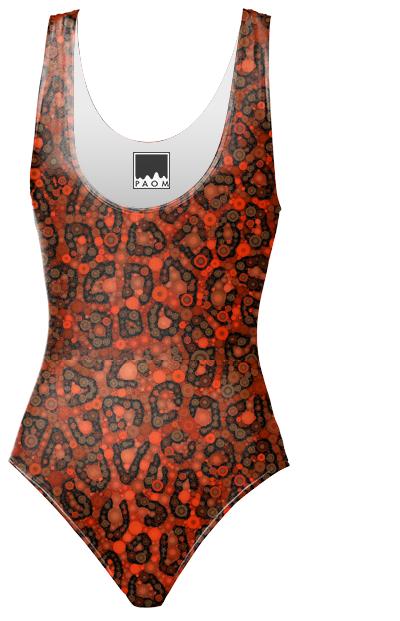 Florescent Orange Cheetah AOP Swimsuit