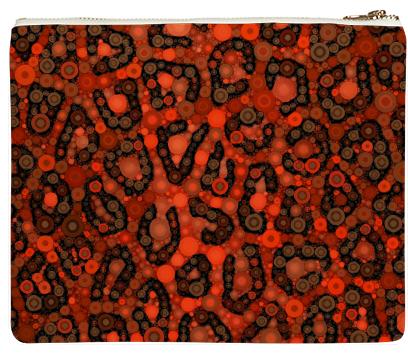 Florescent Orange Cheetah AOP Neoprene Clutch Bags