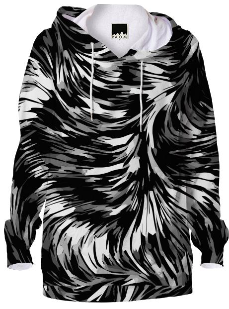 Black White Abstract AOP Hoodie