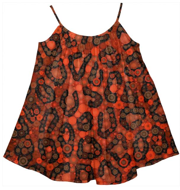 Florescent Orange Cheetah AOP Girl s Tent Dress