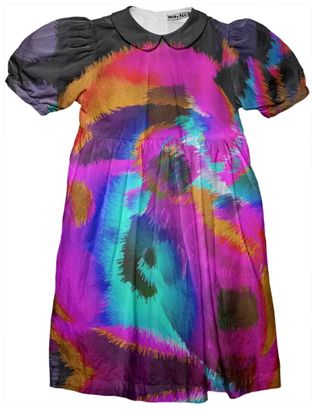 Rainbow Colors Girls Abstract Party Dress