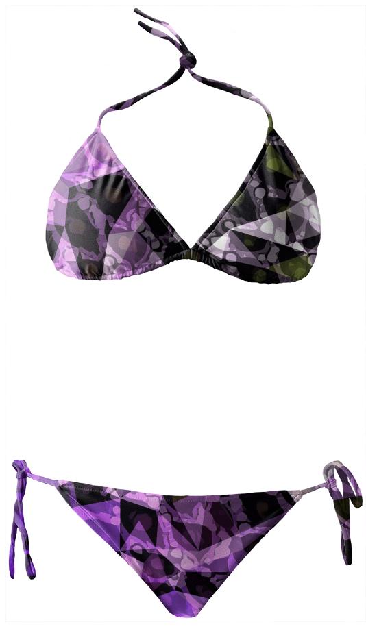 Purple Black Triangle Bikini