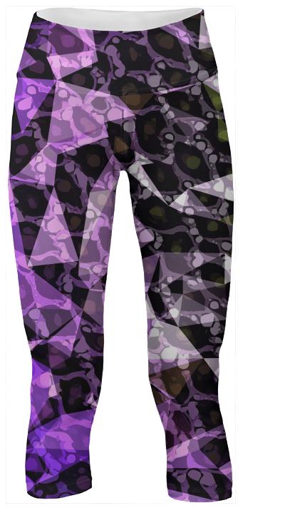 Purple Black Triangle Yoga Pants