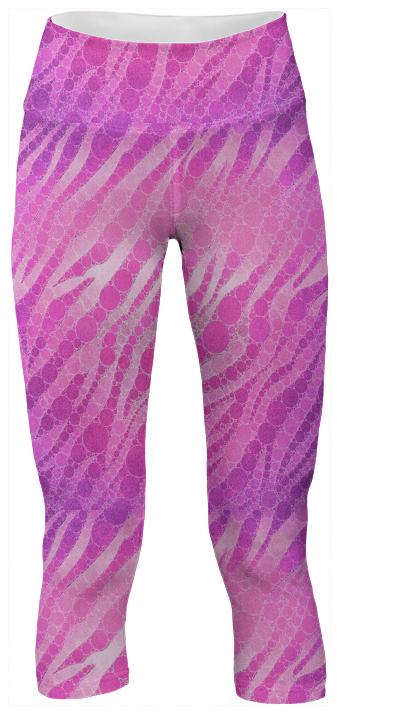 Hot Pink Funky Tiger Print Yoga Pants