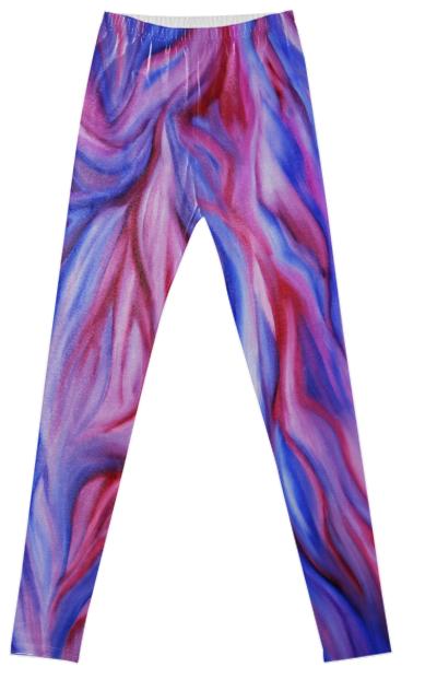 Pink and Blue Abstract Leggings