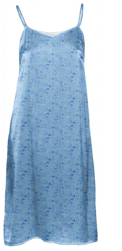 Pastel Blue Floral Slip Dress