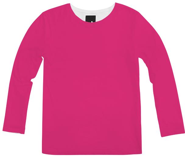 Solid Bright Pink Long Sleeve Shirt