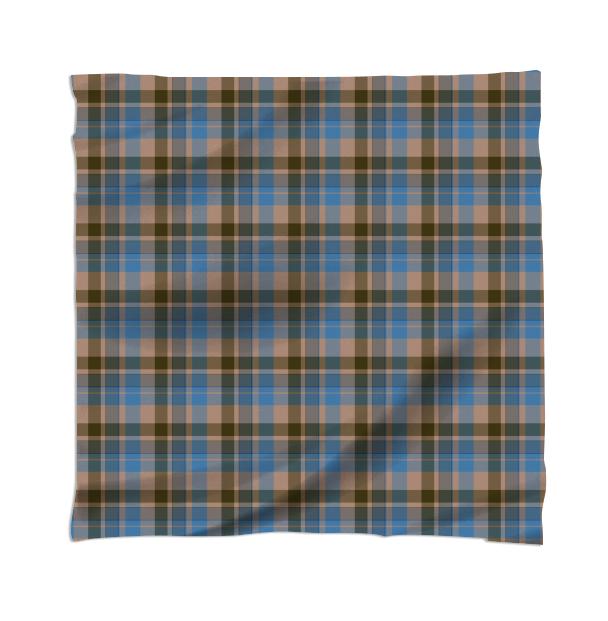 Brown and blue plaid 36 rayon scarf