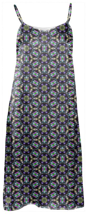 Multicolor Geometric Slip Dress