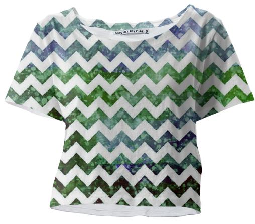 Blue and Green Textured Chevron