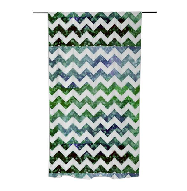 Blue and Green Textured Chevron