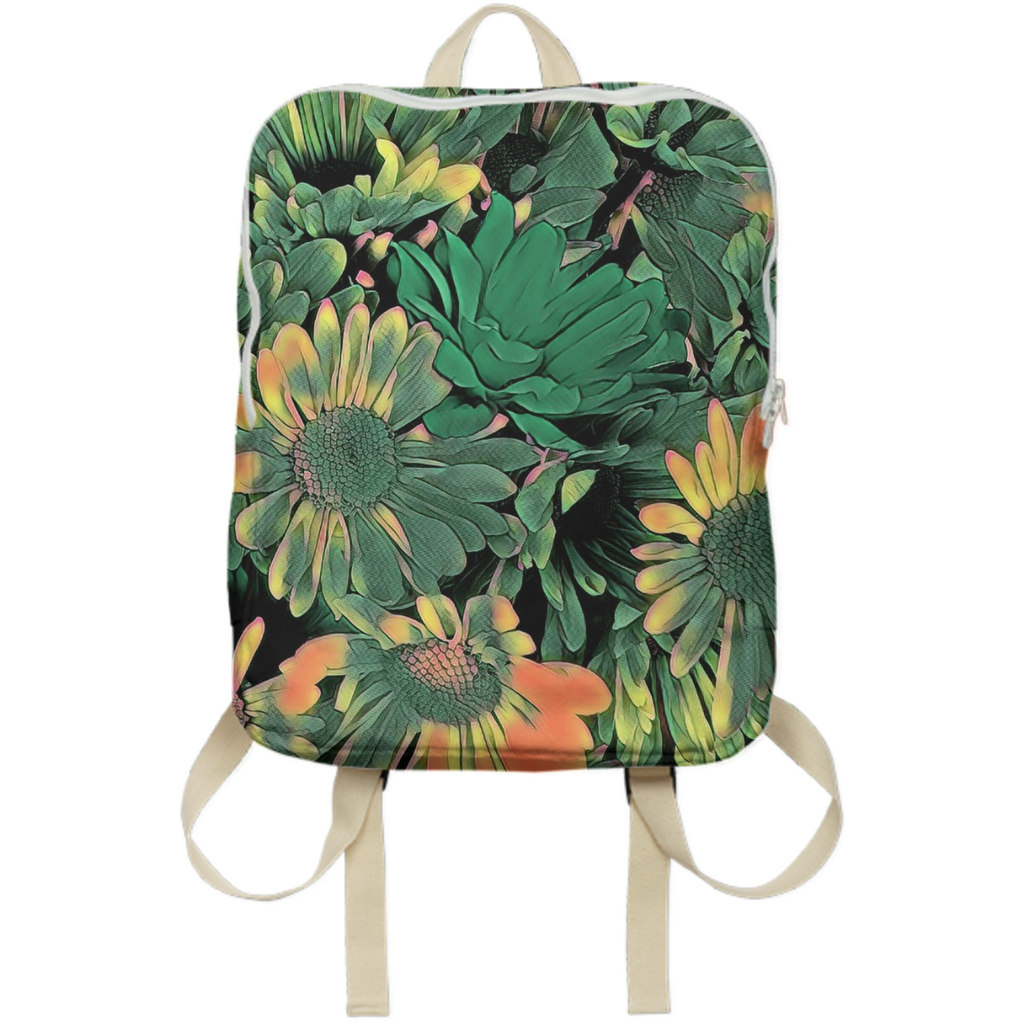 Green Blossoms Back Pack