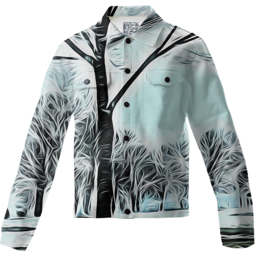 Winter Lakefront Landscape Twill Jacket