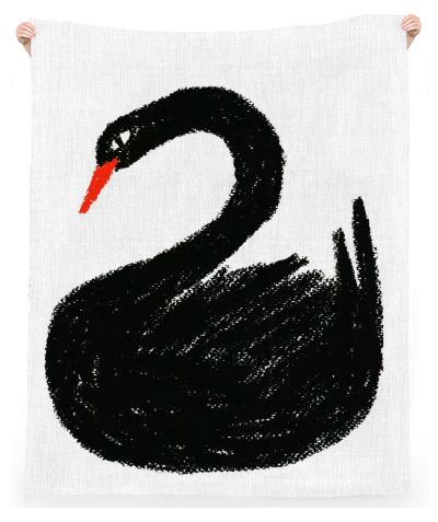Black Swan Linen Beach Throw