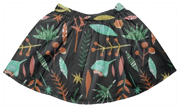 Black Plants Skirt