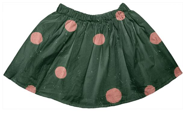Green Pink Spots Skirt
