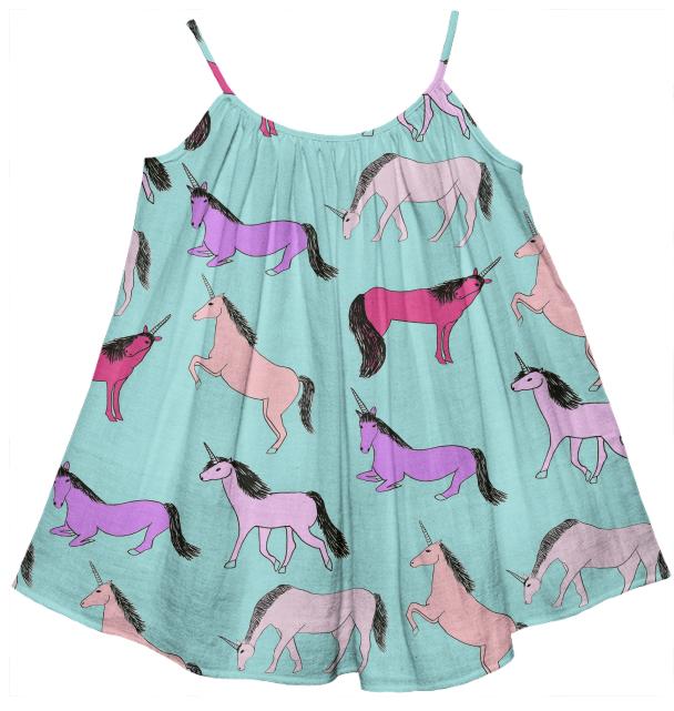 Turquoise Unicorn Dress