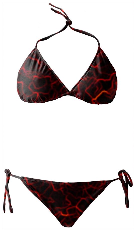 Red Volcanic Lava Bikini