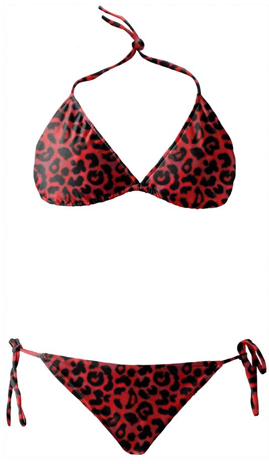Red Leopard Skin Bikini