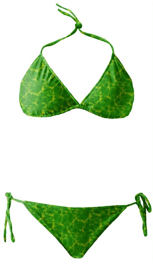 Bright Green Patterned Bikini