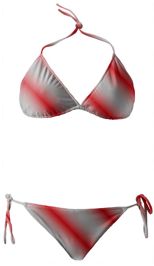 Red White Striped Bikini