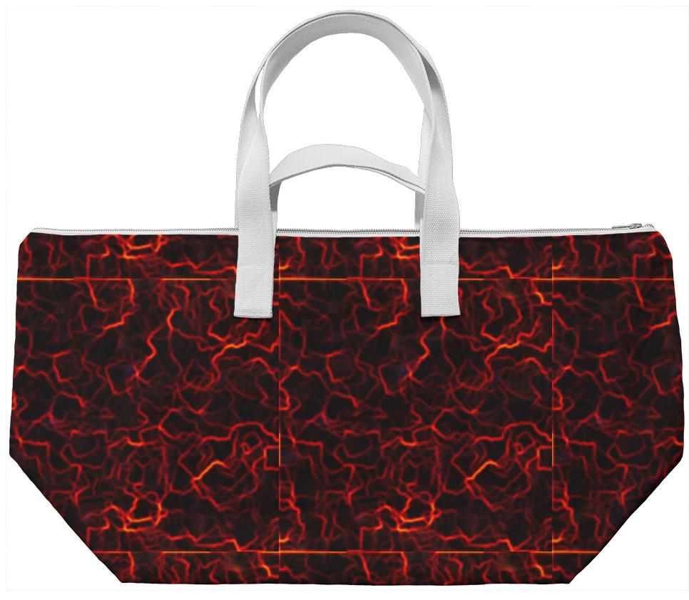 Red Volcanic Lava Weekend Bag