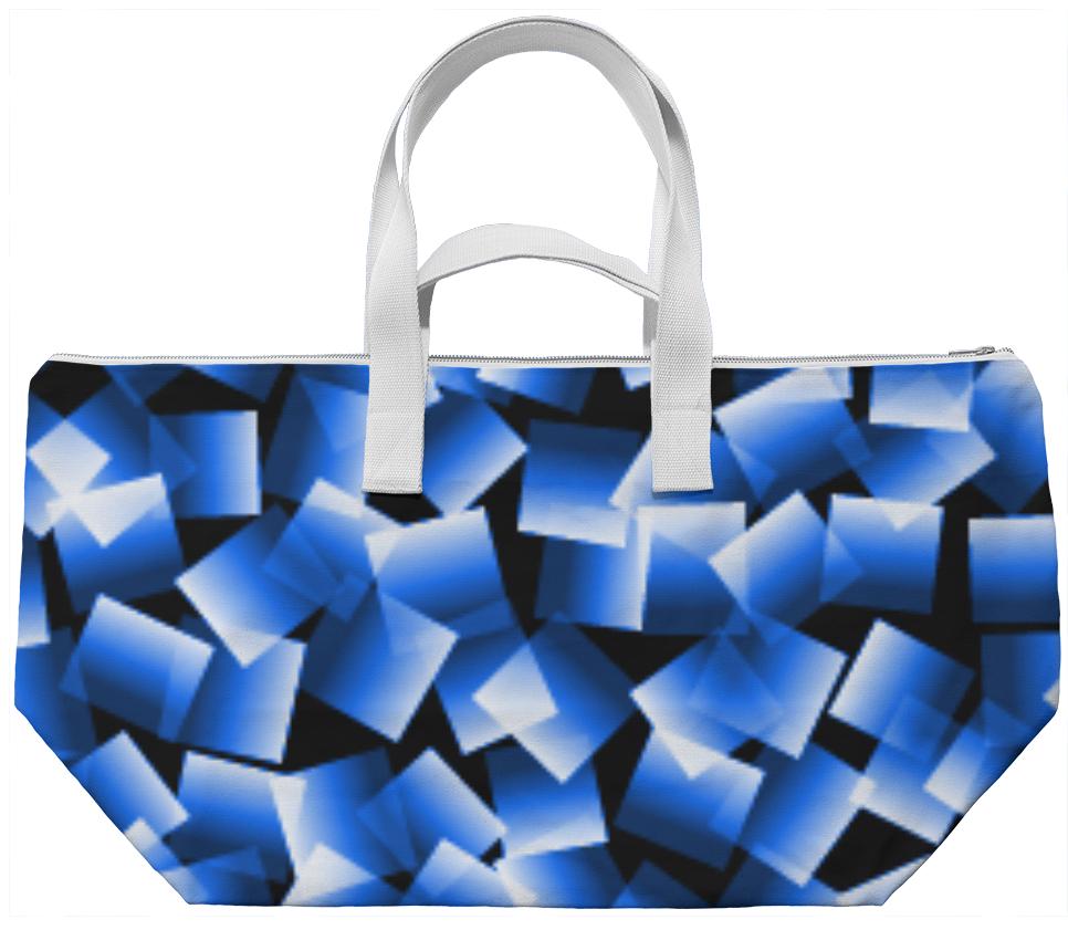 Shading Blue Squares Weekend Bag