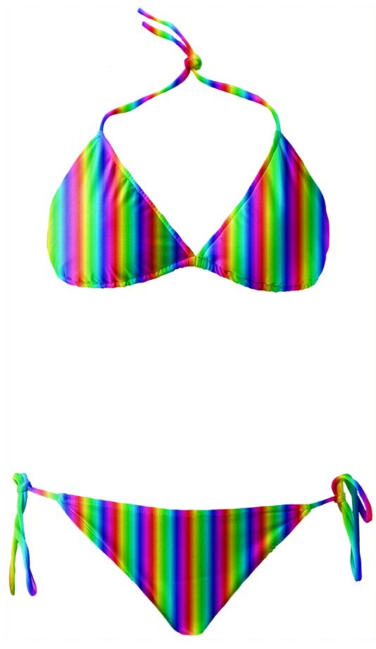 Rainbow Striped Bikini
