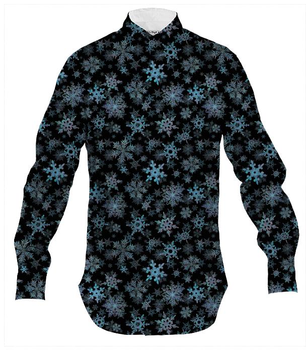 Snowflakes on black