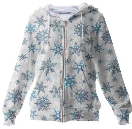 Snowflakes on white