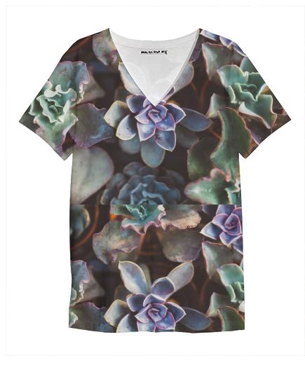 Succulent Plant V Neck Shirt