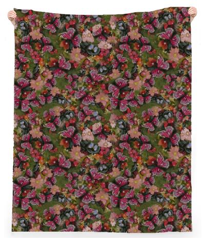 Butterfly Garden Linen Beach Towel