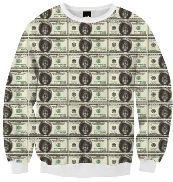Gimme The Loot Biggie Face 100 All Over Print Crewneck Sweatshirt