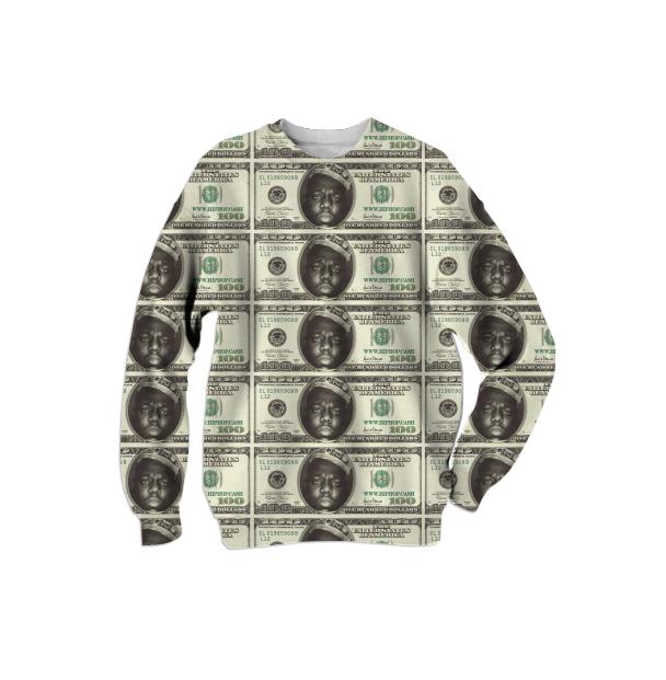 Gimme The Loot Biggie Face 100 All Over Print Sweatshirt