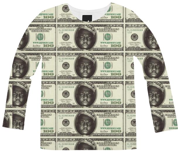 Gimme The Loot Biggie Face 100 All Over Print Long Sleeve Shirt
