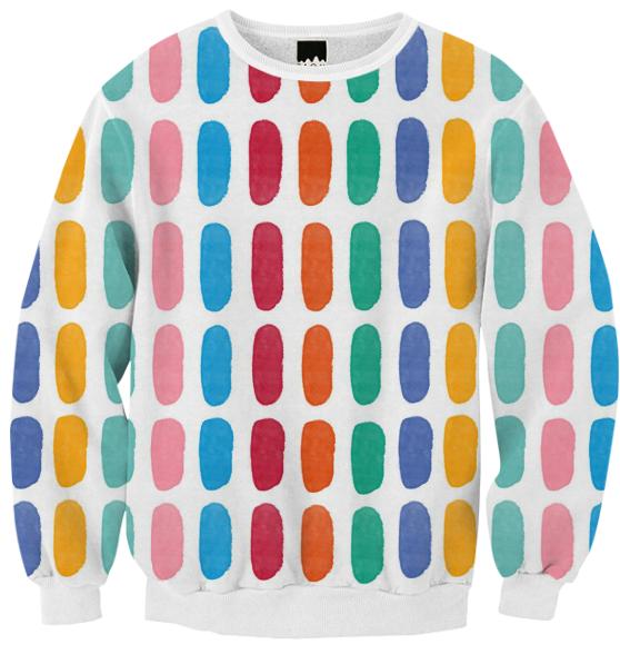 DOTTED LINE RIBBED SWEATSHIRT