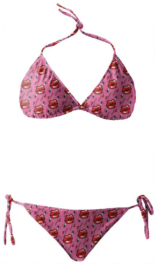 Lavinia fenton pink kiss logo bikini