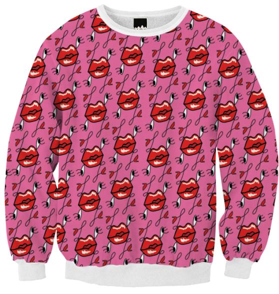 Lavinia fenton pink kiss logo sweatshirt